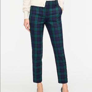 J CREW FACTORY SLIM CROPPED PLAID RUBY PANT